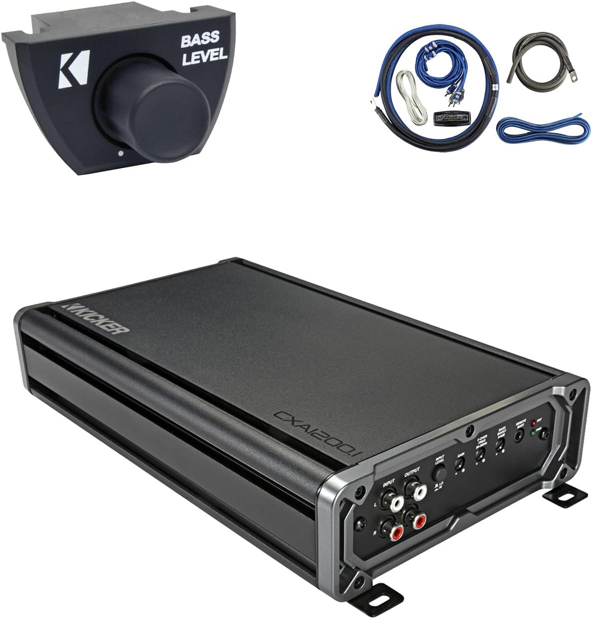 KICKER CXA1200.1 1200 Watt Class D Mono Car Audio Amplifier with Remote and Wiring Install Kit