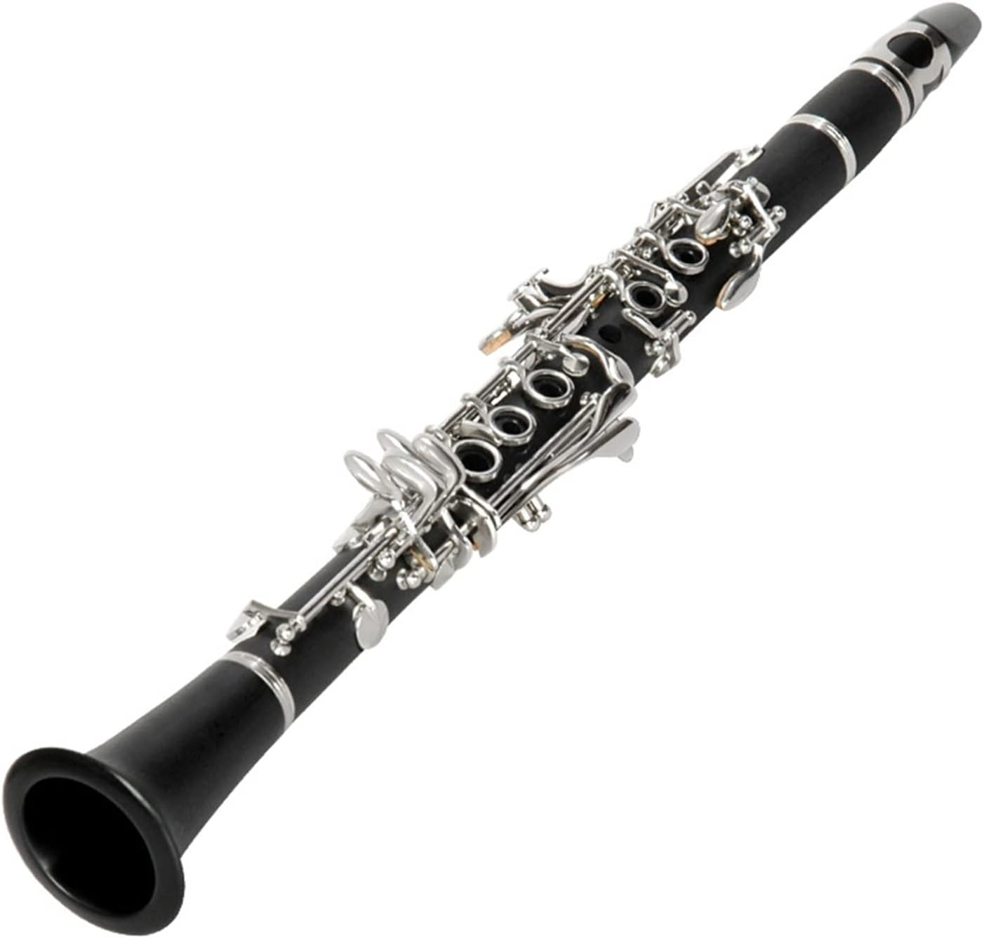 TSTS Hard Bakelite Saxophone E-Flat 17 Keys Clarinet Copper Nickel Plated Clarinet Wind Instrument for Beginners Clarinet for Beginner