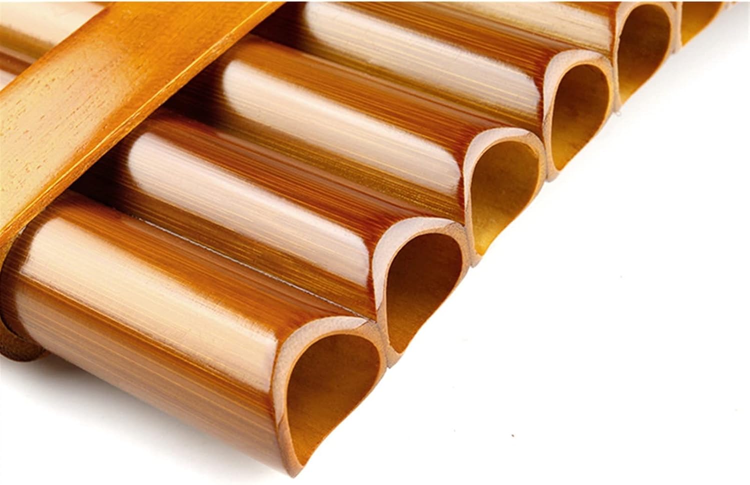 15 Pipes Brown Pan Flute G Key Pan Pipes Woodwind Instrument Bamboo Pan Flute (Color : Left)