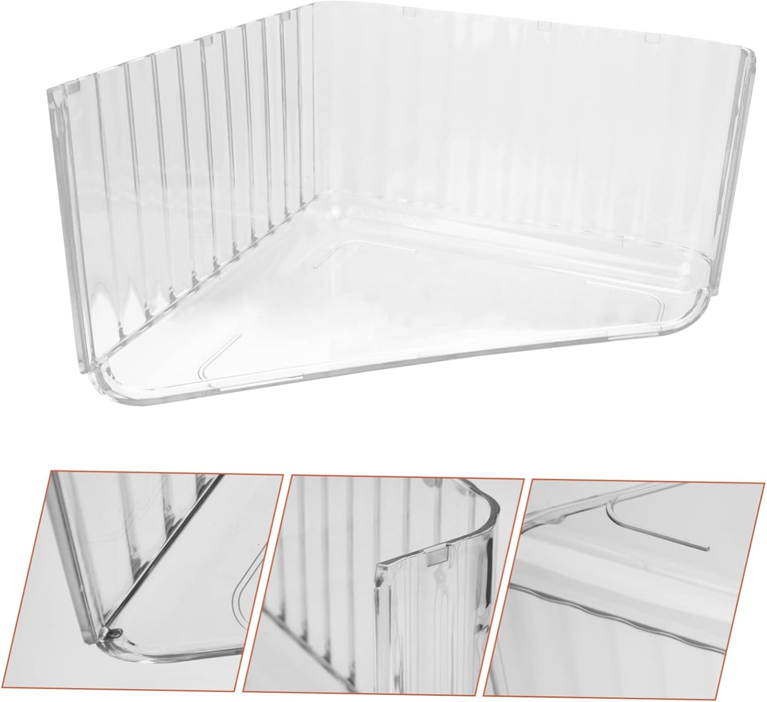 2pcs Triangle Shelf Corner Shower Wall Mount Shelves Clear Tub Clear Wall Shelf Makeup Wall Mounted Shelves Bathroom Shelf Punch- Corner Rack Perfume Organizer Storage Ac