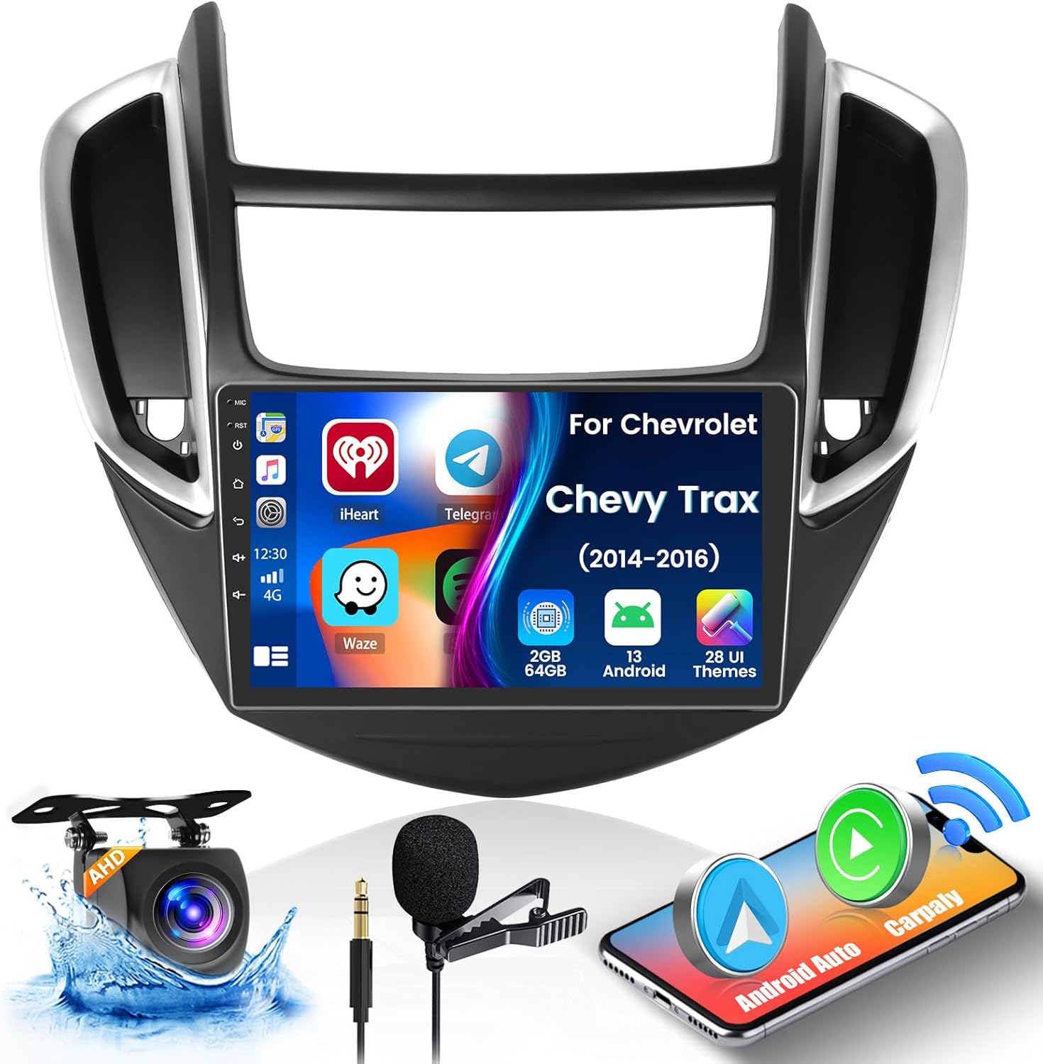 Fuluku【for Chevy Trax 2014-2016】 2+64GB Android 13 Car Stereo with Wireless Car Play Android Auto, 9
