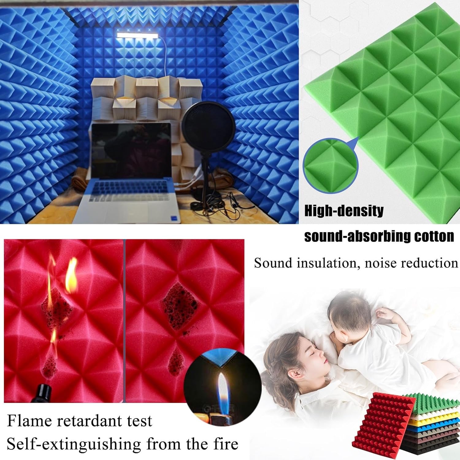 Desktop Soundproofing Cover, Microphone Isolation Cover, Portable Home Recording Studio, for Studio, Office (Red)