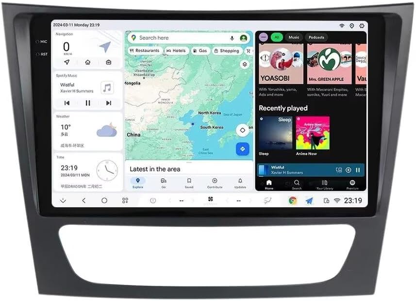 MekedeTech DUDUAUTO DUDU7 Dash Kit for Mercedes Benz E-Class W211 E200 E220 E300 E350 E240 CLS 2002-2010,9.5 inch 2K Touch Screen Car Stereo 12G RAM 256G ROM