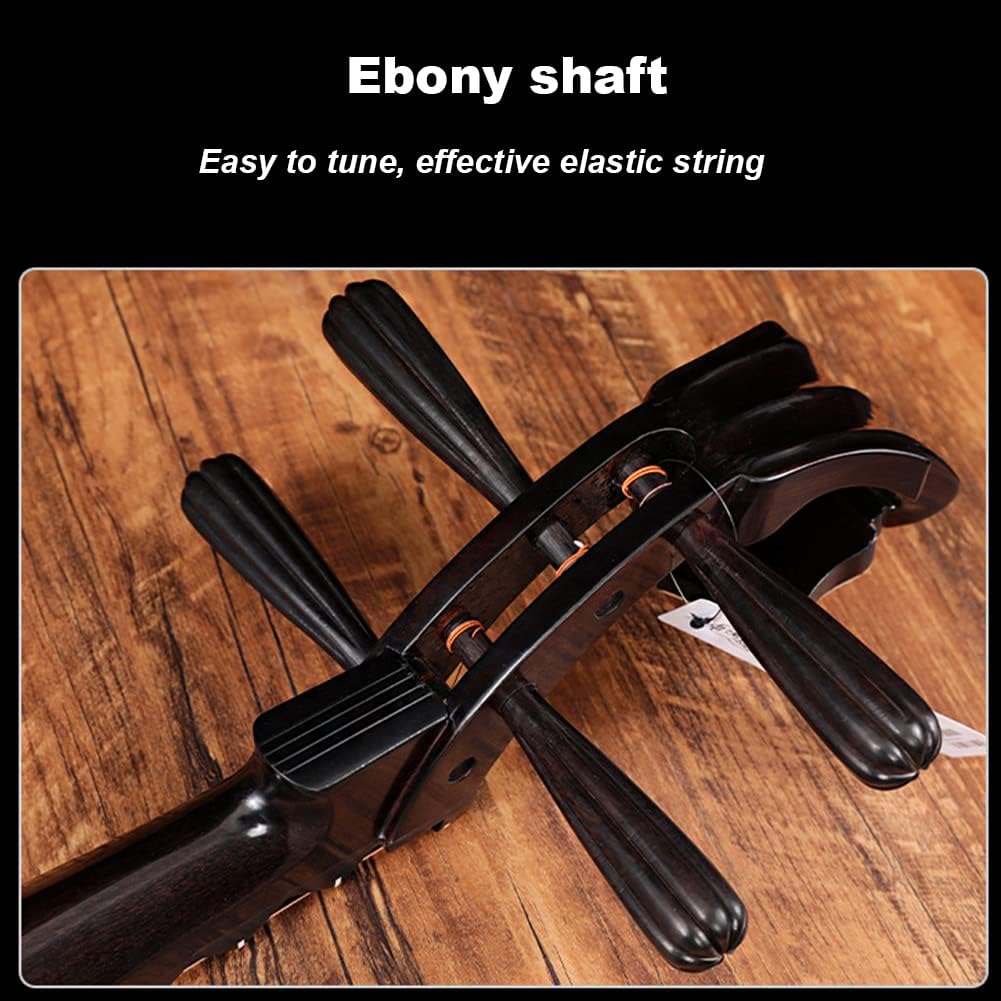 Iron Pear Wood Pipa, Ruyi/Peony Head Optional, Including Storage Bag, Traditional Stringed Musical Instrument with Beautiful Meaning,A