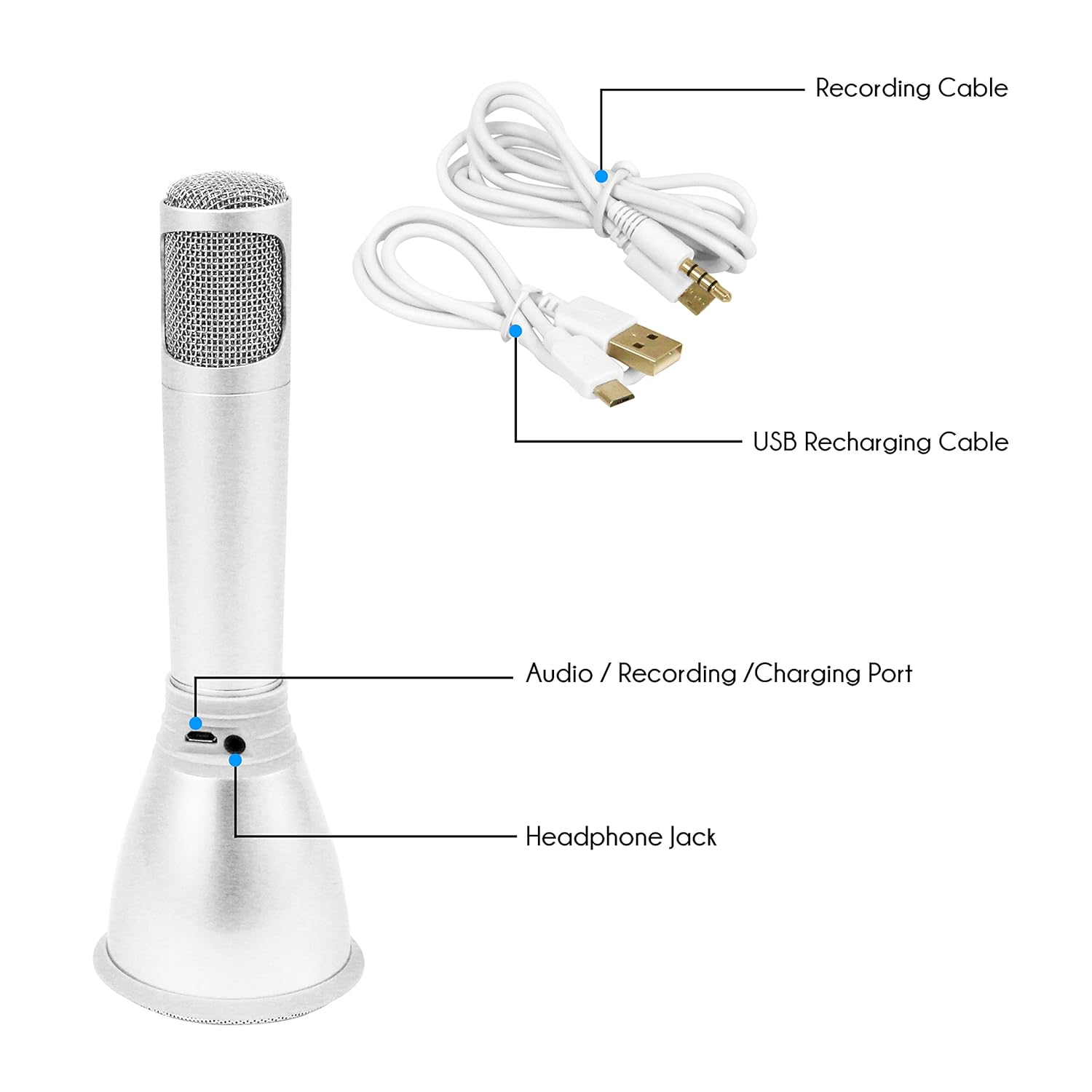 Pyle Microphone Portable Wireless Karaoke Machine , Mini Handheld Cellphone Karaoke Player Built-iin Speaker, Karaoke Mic Machine for Home KTV