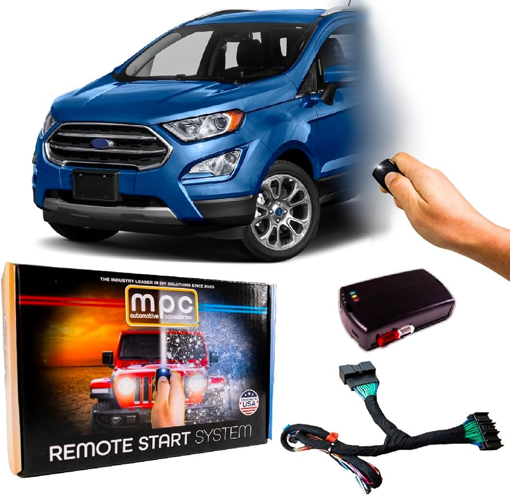 MPC Plug-n-Play Remote Start Kit Compatible with Ford EcoSport 2018-2020 - Push-to-Start ONLY - Lock-Unlock-Lock Activation (no Horn honk) Firmware Preloaded - USA Tech Support