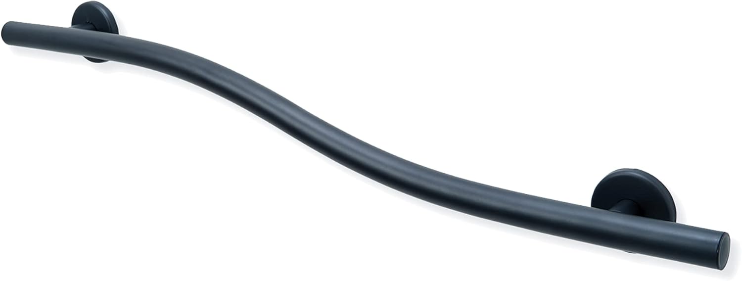 Decorative Grab Bar for Shower Bathtub - Stair Bed Toilet Home / Stand Assist & Safety Handrail / 304 Stainless Steel / Right / Matte Black / 36
