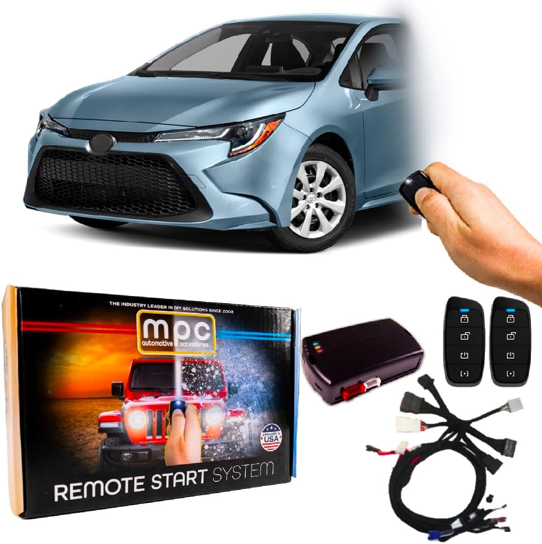 MPC Remote Start Kit Compatible with Toyota Corolla 2020-2022 - Push-to-Start - Plugin T-Harness - (2) Extended Range 4-Button 2-Way Remotes - Up to 3,000 ft Range - USA Tech Support