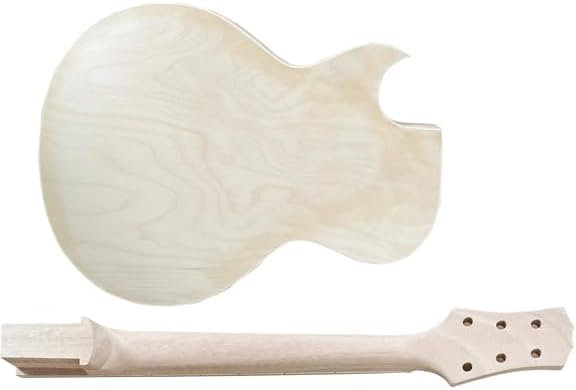 Single Cut Electric Guitarr Kits with Mahogany Body and Neck - Rosewood Fingerboard LP Hollow Beginner Kit All Components Included