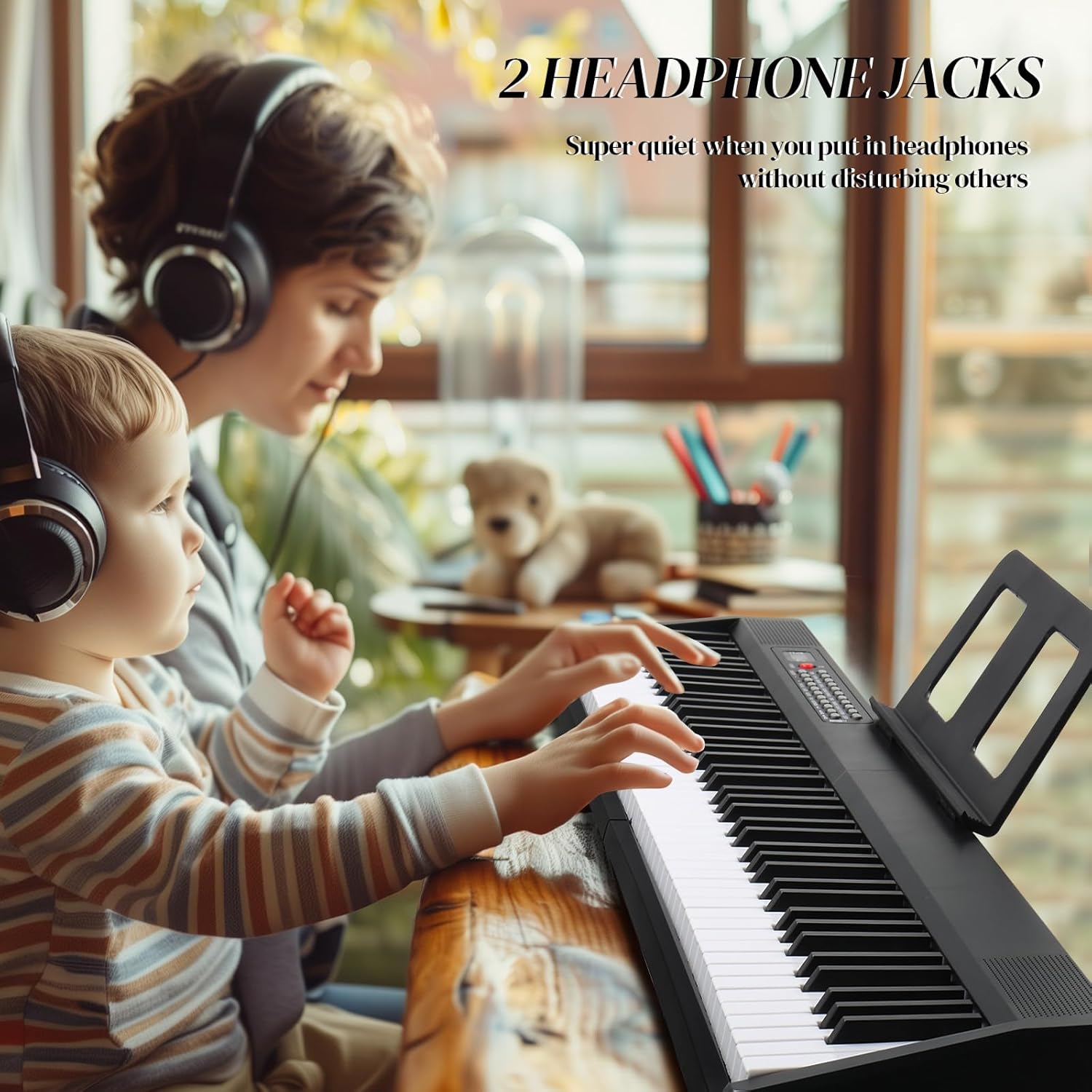 Ktaxon 88 Key Keyboard Piano Foldable Piano Keyboard with 1000 Rhythms, 1000 Tones and 50 Demos, Bluetooth Audio & MIDI, 3 Teaching & 2 Power Supply Modes, Full Equipment for Beginner (Compact-Black)