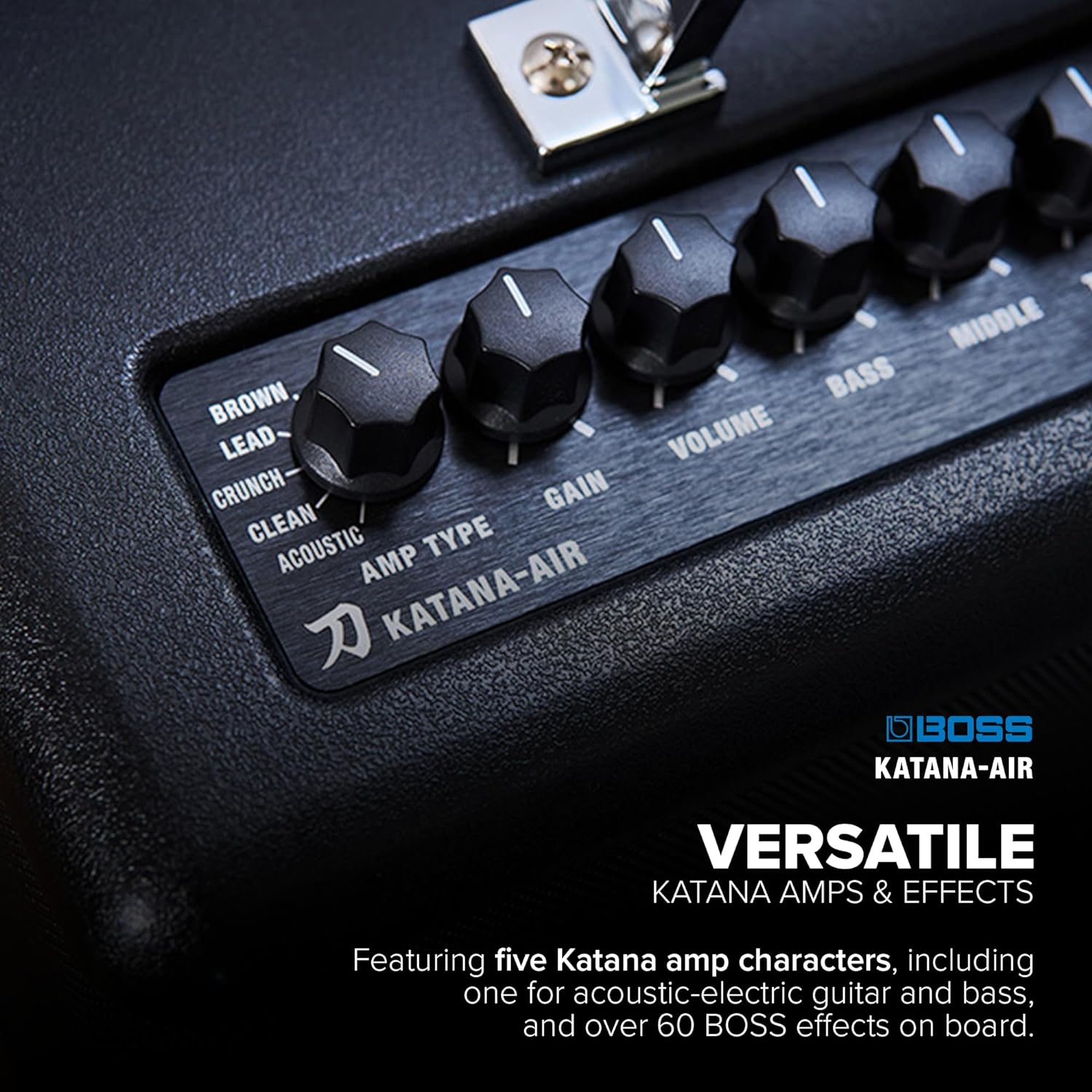 BOSS Katana-Air | Wireless Compact Desktop Amplifier for Guitar, Bass & Acoustic-Electric Guitar & Bass | 5 Amp Characters | Acclaimed Katana Amp & Effect Tones | WL-T Transmitter with Motion Sensing