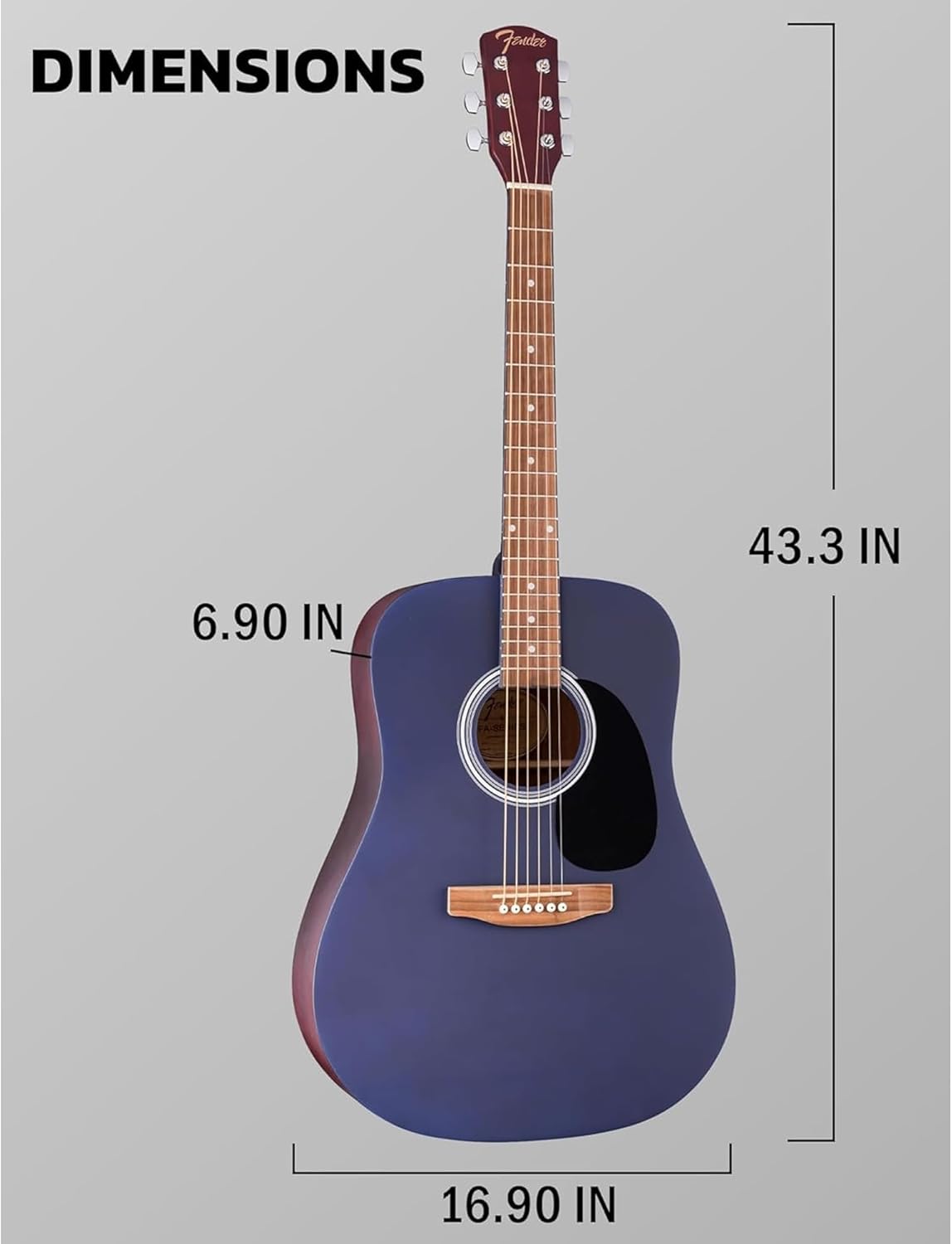 Fender FA Series Dreadnought Acoustic Guitar - Saphire Blue Bundle with Gig Bag, Strings, Picks, and Austin Bazaar Instructional DVD