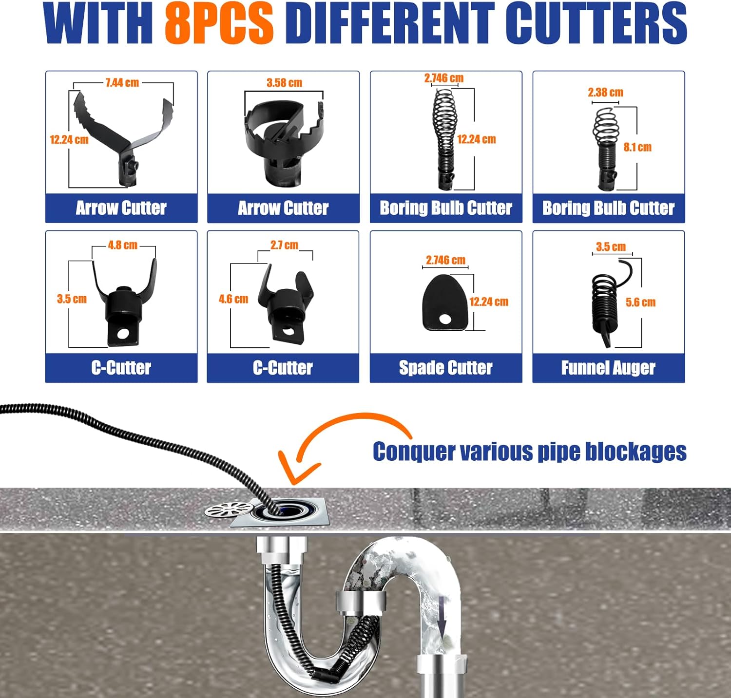 Pro-Grade Drain Cleaner Machine 100ft x 1/2