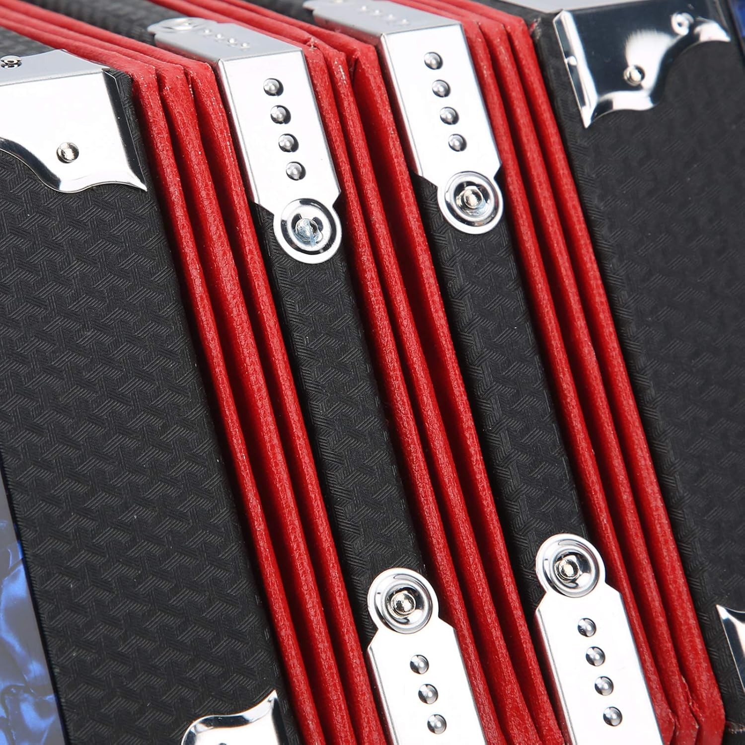 Concertina AccordionConcertina Instrument,Professional Accordion Concertinafor Adjustable Hand Strap Storage Bag Fit for BeginnersBass Drum Pedals (Royal Blue)