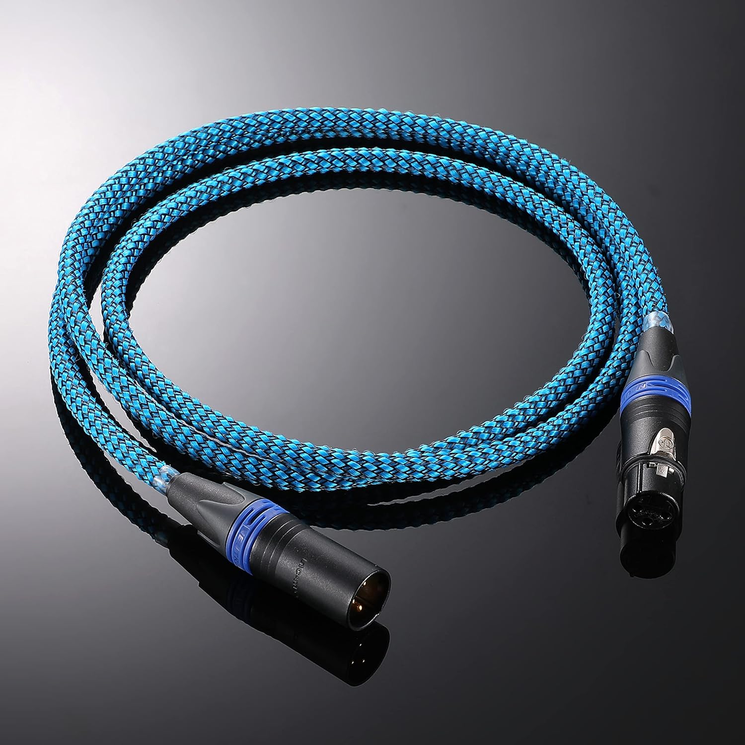 DIY Customized Line XLR Male to Female Cable XLR Balance Line Mixer Audio Cable CANARE L-4E6S Wires, NEUTRIK Gold-Plated 3 Pin XLR Plug (XLR Cable-White and Black Mix Braided Sheath, 3 Meters/Pack)