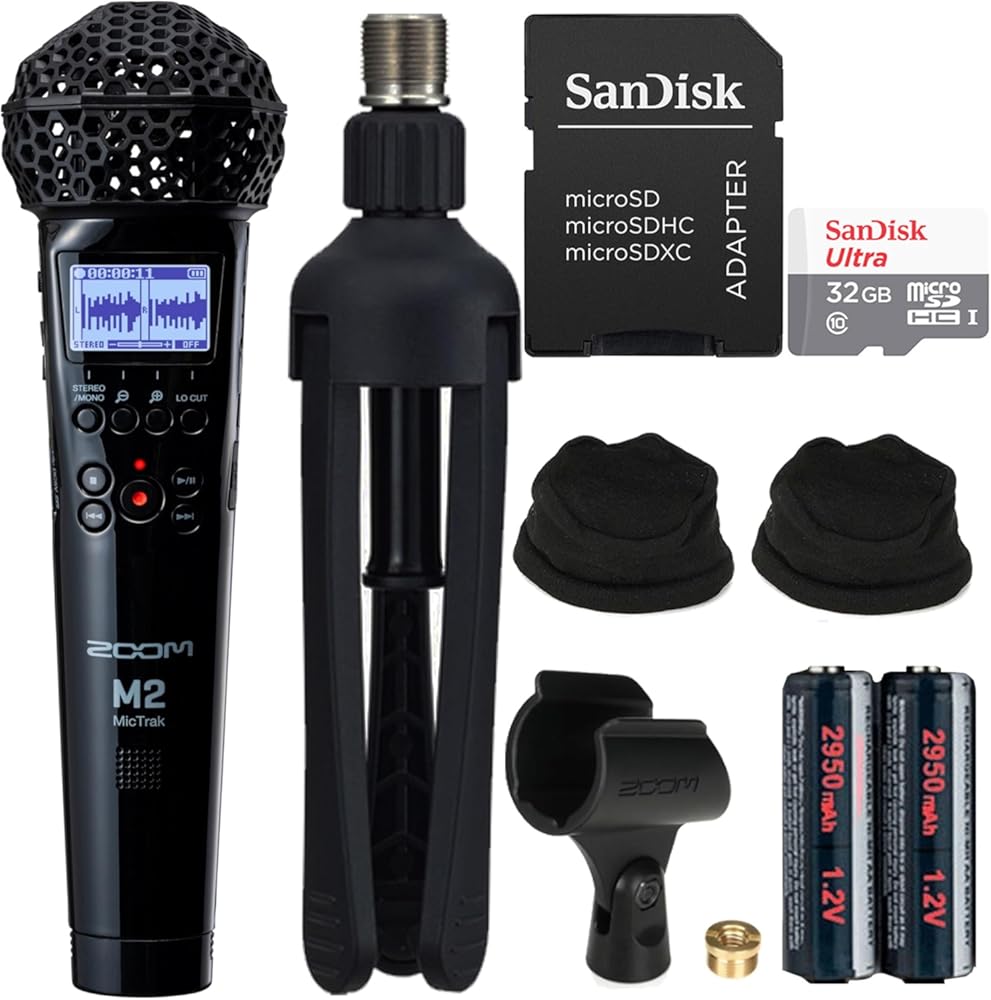 Zoom M2 MicTrak Stereo Microphone and Recorder Essential Kit
