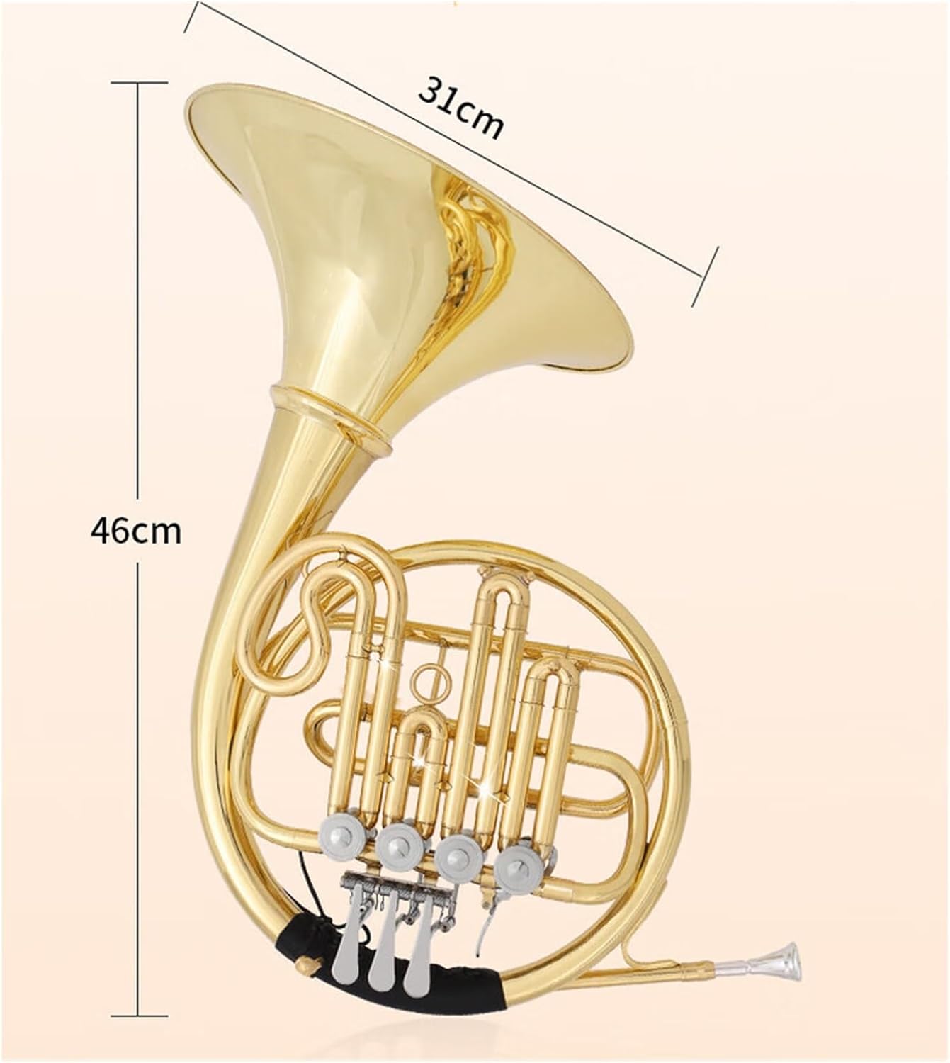 4 Key French Horn Musical Instrument French Horn Four Key Brass Material Single Row Playing B Flat Adult
