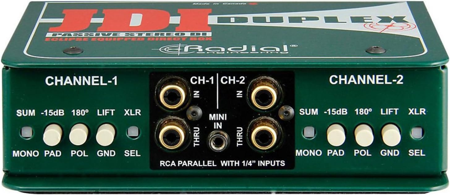 Radial Engineering JDI Duplex Mk4 Stereo DI Passive Direct Box w/ 4 Cables