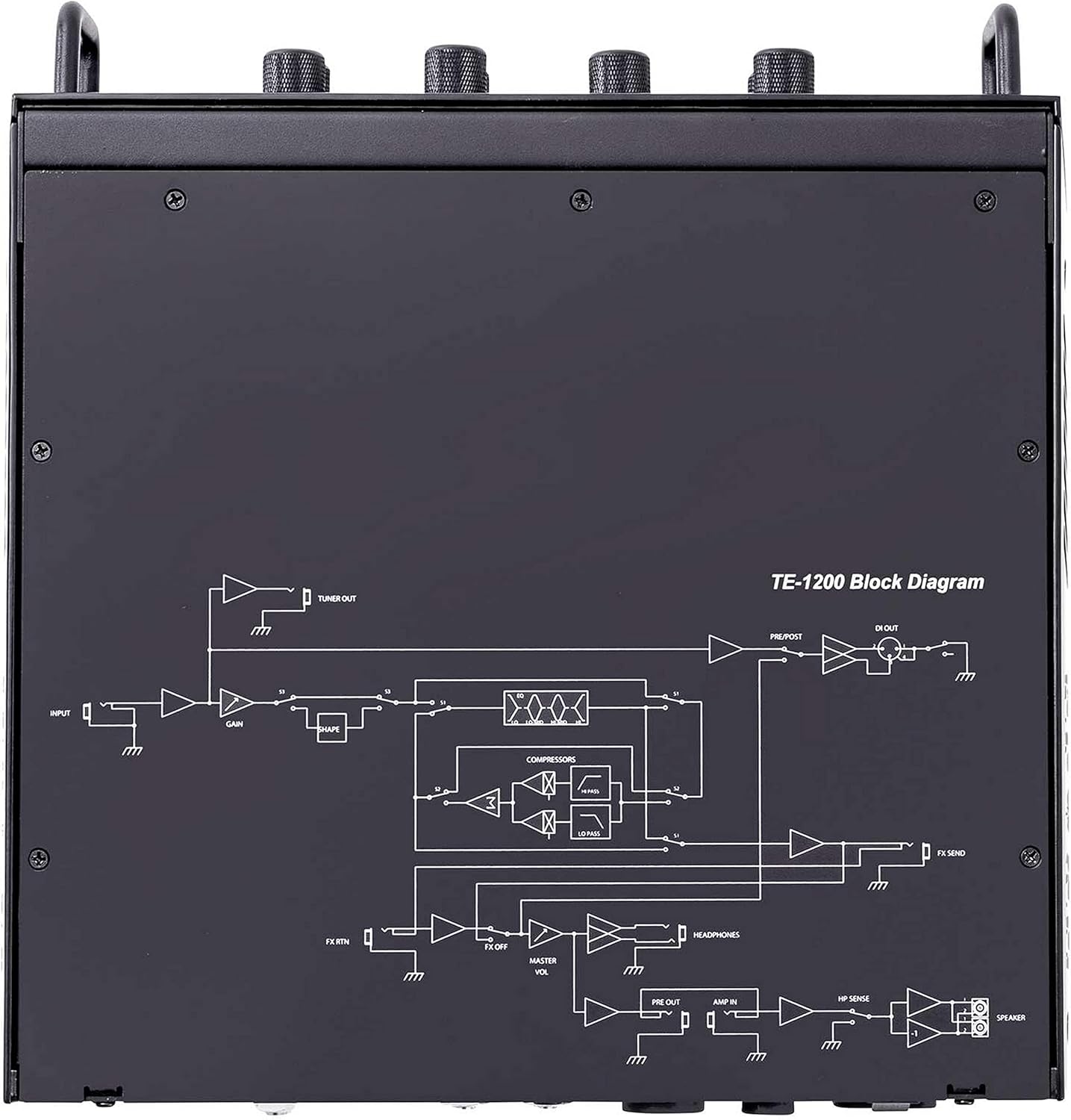 Peavey 03618570 Trace Elliot TE-1200 Bass Amplifier Head Portable Compact Amplifiers 1200-Watt RMS, 4 Band EQ PRO Amplification - TE1200