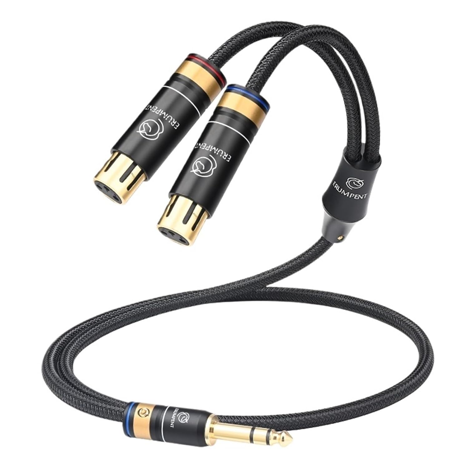 Hi-end 6N OCC HiFi 6.5mm to 2XLR Audio Cable Gold Plated 6.5TRS Jack to 2XLR Male/Female Cable for Mixer Amplifier(3m)