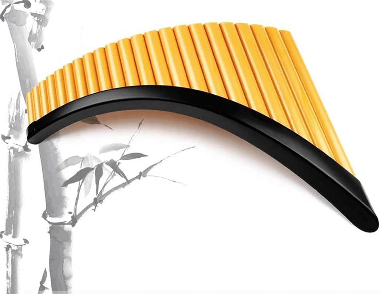 Plastic Pan Pipes 22 Tubes G Key Pan Flute Gold Color PanPipes Chinese Woodwind Musical Instruments (Color : Right)