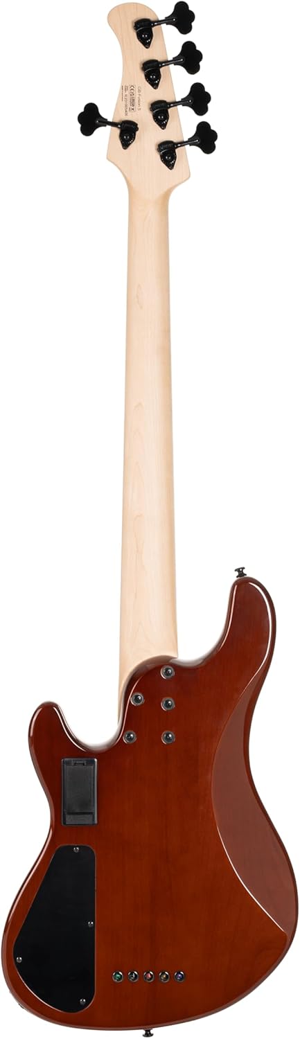 Cort GBFUSION5ABB GB Series Fusion 5 String Bass Guitar, Antique Brown Burst