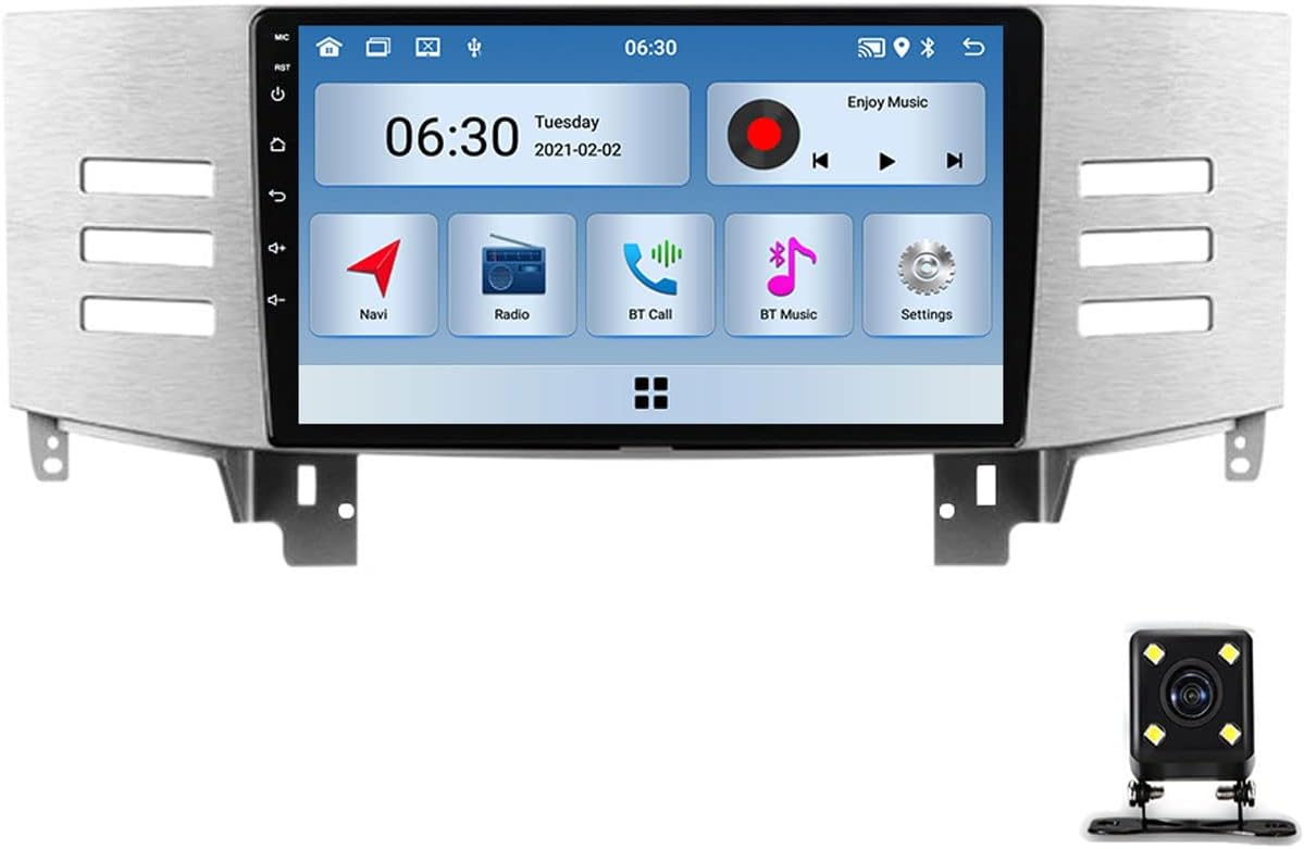 Android Car Stereo with Backup Camera, 9 Inch Touchscreen Car Radio Bluetooth MP5 Player for Toyota Mark 2004~2009 Support 4G/WiFi/USB/Mirror Link/Carplay/Steering Wheel Controls