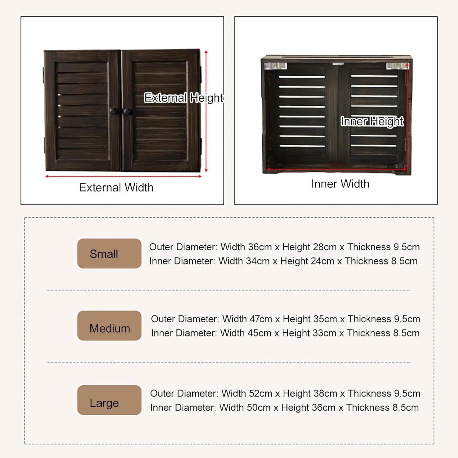 Wooden WiFi Router Storage Box Hider Shelf, Wall Mountable Decorative Modem Shelf Hider Cover, Rustic Home Organization Solution for Most Routers(Dark Brown,34 * 24 * 8cm/13.5 * 9 * 3in)