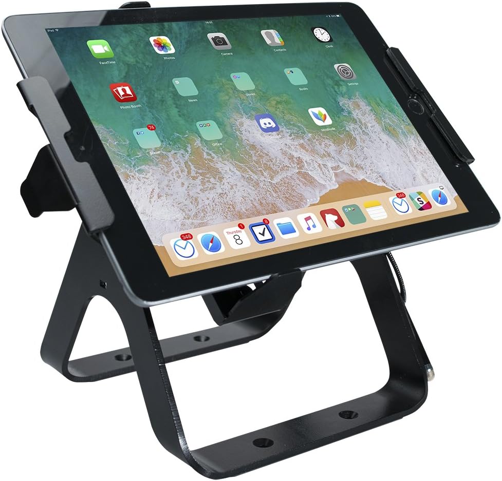 Anti-Theft Secure Kiosk Station | POS Locking Enclosure with Steel Cable Lock for Tablets | Compatible with iPad Tablets, Samsung Tablets | for Business, Restaurants, Education & More (PAD-LOCU)