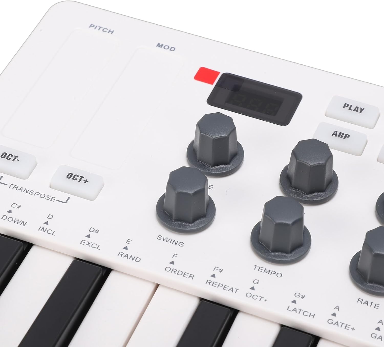 Asixxsix MIDI Keyboard Controller 25 Keys, Wireless Bluetooth Mini Portable Beat Maker Machine with 8 Backlit Drum Pads 8 Knobs 2 Capacitive Touch Strips for Music Production