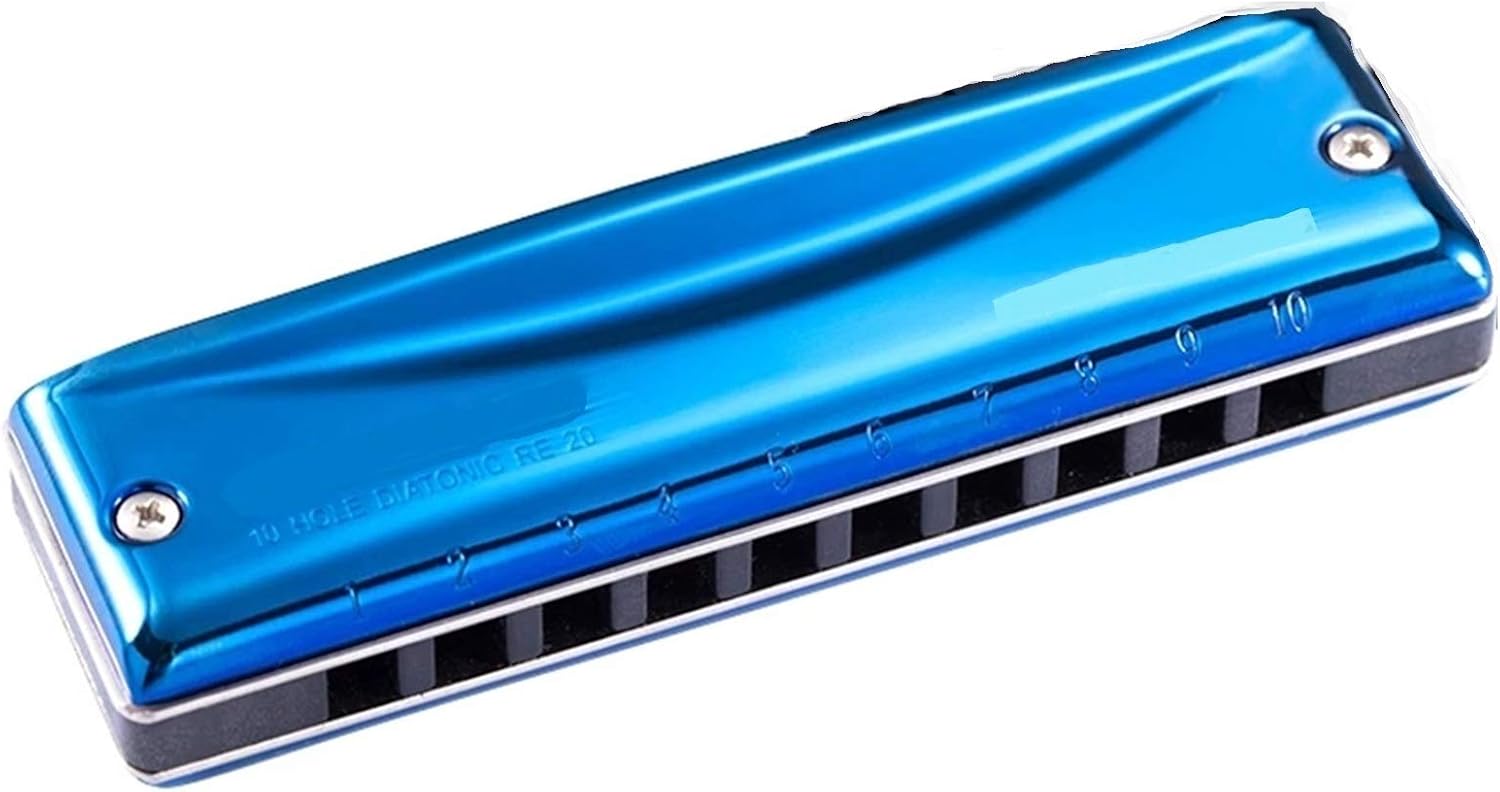 Harmonica 10 Holes Diatonic Harmonica Blues Harp Mouth Organ Key C Professional Musical Instruments (Color : Key of EB)