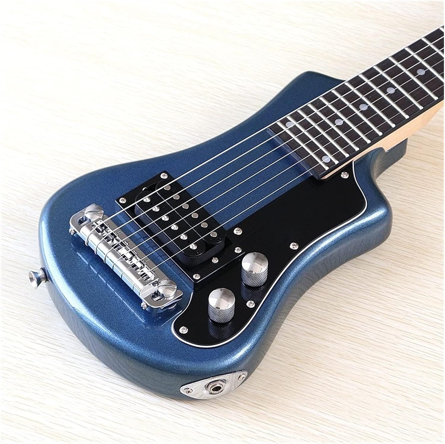 Unfinished Guitar Kit Mini Electric Guitar 34 Inch Basswood Body 6 Strings Wood Guitar Handmade ​Guitar Body (Color : M1 Blue)