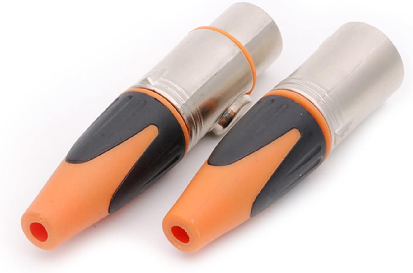 X L R Plug 3Pin Metal X L R Adapter Female/Male Microphone Connector Plug Straight Balanced Socket 10Pcs (Color : 10xM 3P)