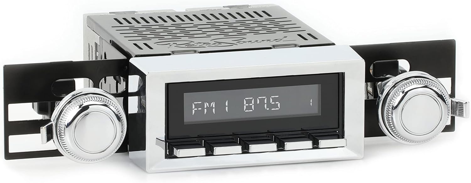 RetroSound RetroRadio, Compatible with 1973-1987 Chevrolet C/K Series Truck, 300-watt Classic Truck Stereo with AM/FM RDS Tuner, HD Radio Technology, Bluetooth, USB, Subwoofer Out, & SiriusXM-Ready