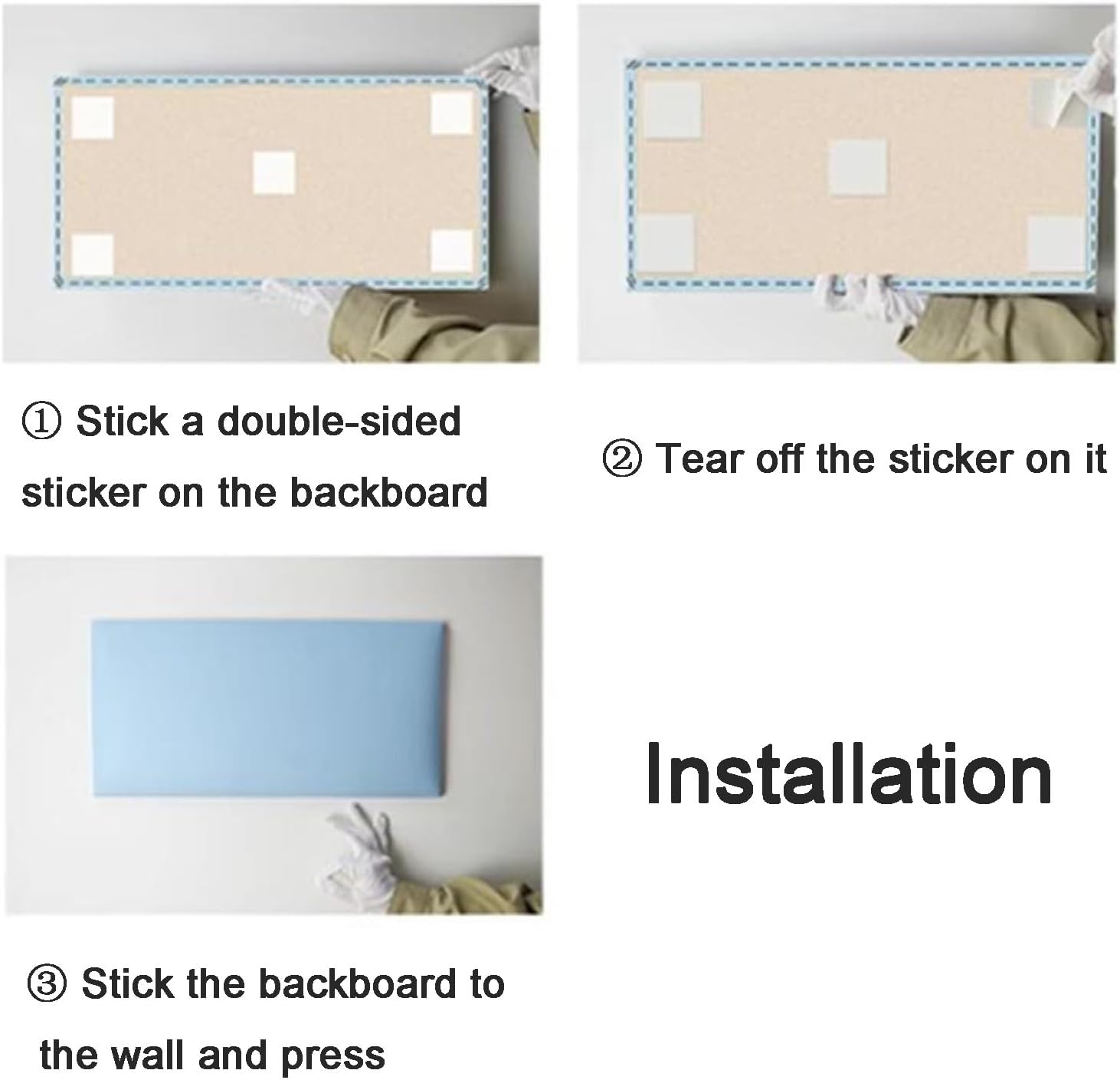 XPLKQXE Peel and Stick Upholstered Wall Panels, Wall Mount Upholstered Headboard, 3D Ant-i-Collision Wall Padding, Playroom Decorative Protection Wall Stickers(Green-B+White,180x60cm)