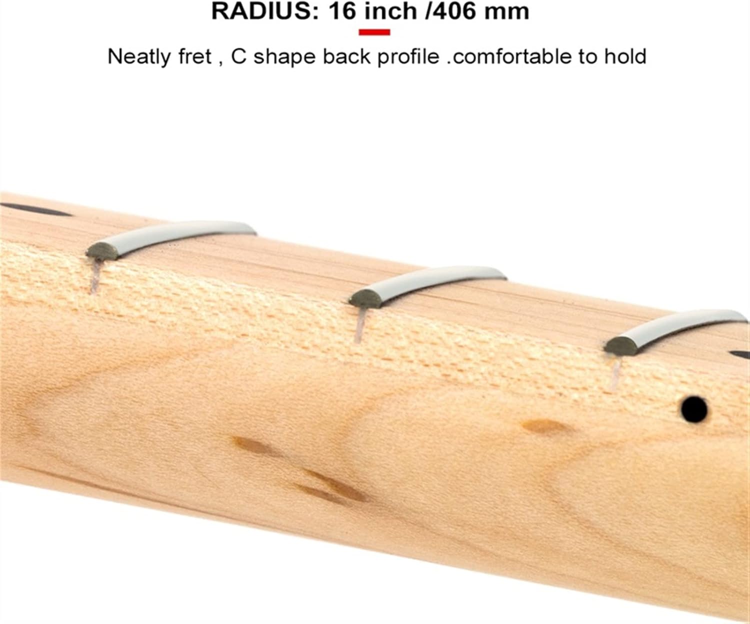 TSTS Electric Guitar Neck Paddle Head Rosewood On Maple 22 Frets Dot Inlay Unfinished Guitar ​Neck Replacement