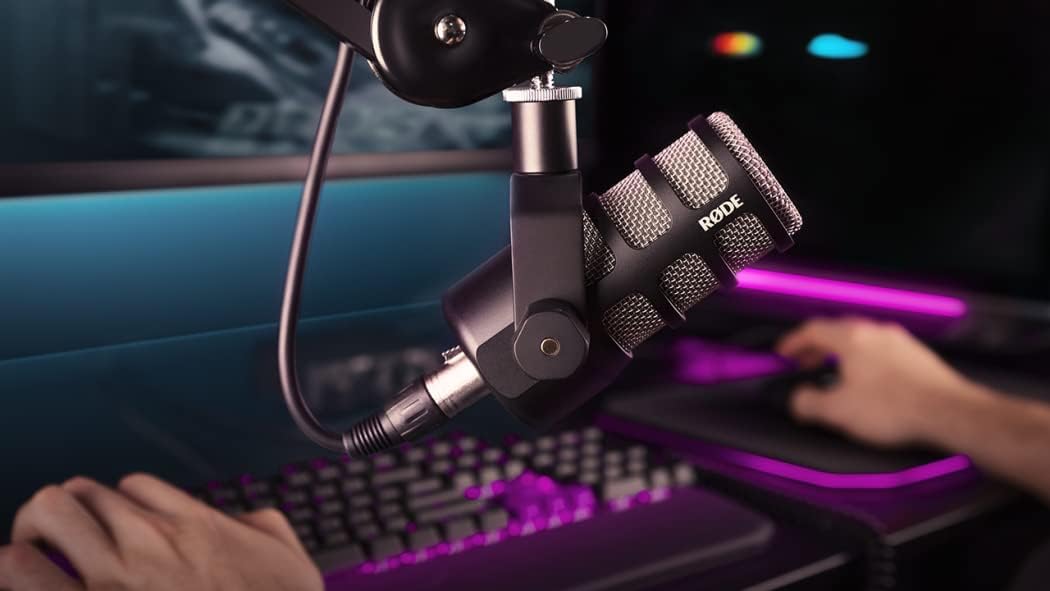 Rode PodMic Dynamic Podcasting Microphones (Pair) with 2X PSA1+ Professional Studio Boom Arms, NTH-100 Professional Closed Back Over Ear Headphones, XLR Cables and StreamEye Polishing Cloth