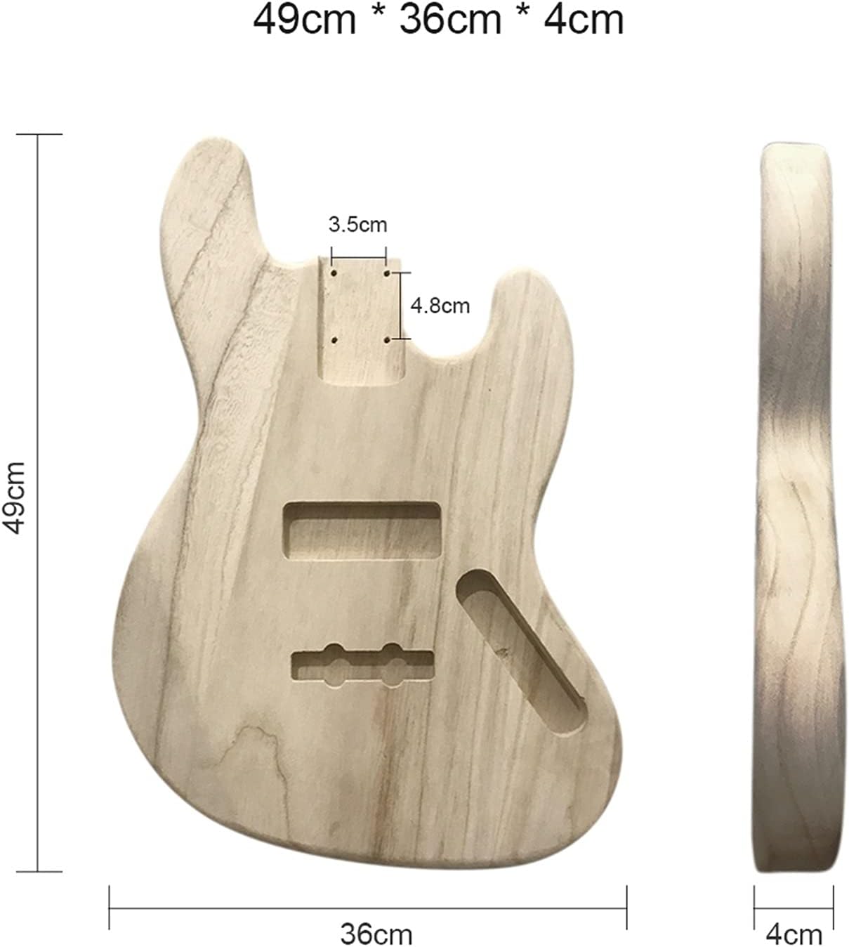 Unfinished Guitar Kit Polished Wood Type DIY Electric Guitar Barrel Body Maple Wood for JB Style Bass Guitar Handmade ​Guitar Body