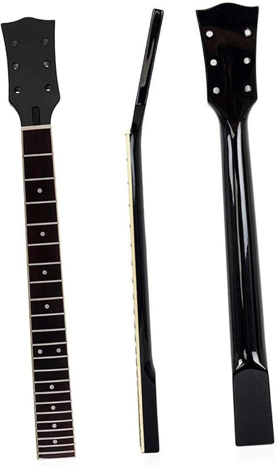 Replacement Guitar Neck Glossy Black 22-fret Maple Electric Guitar Neck Rosewood Fingerboard