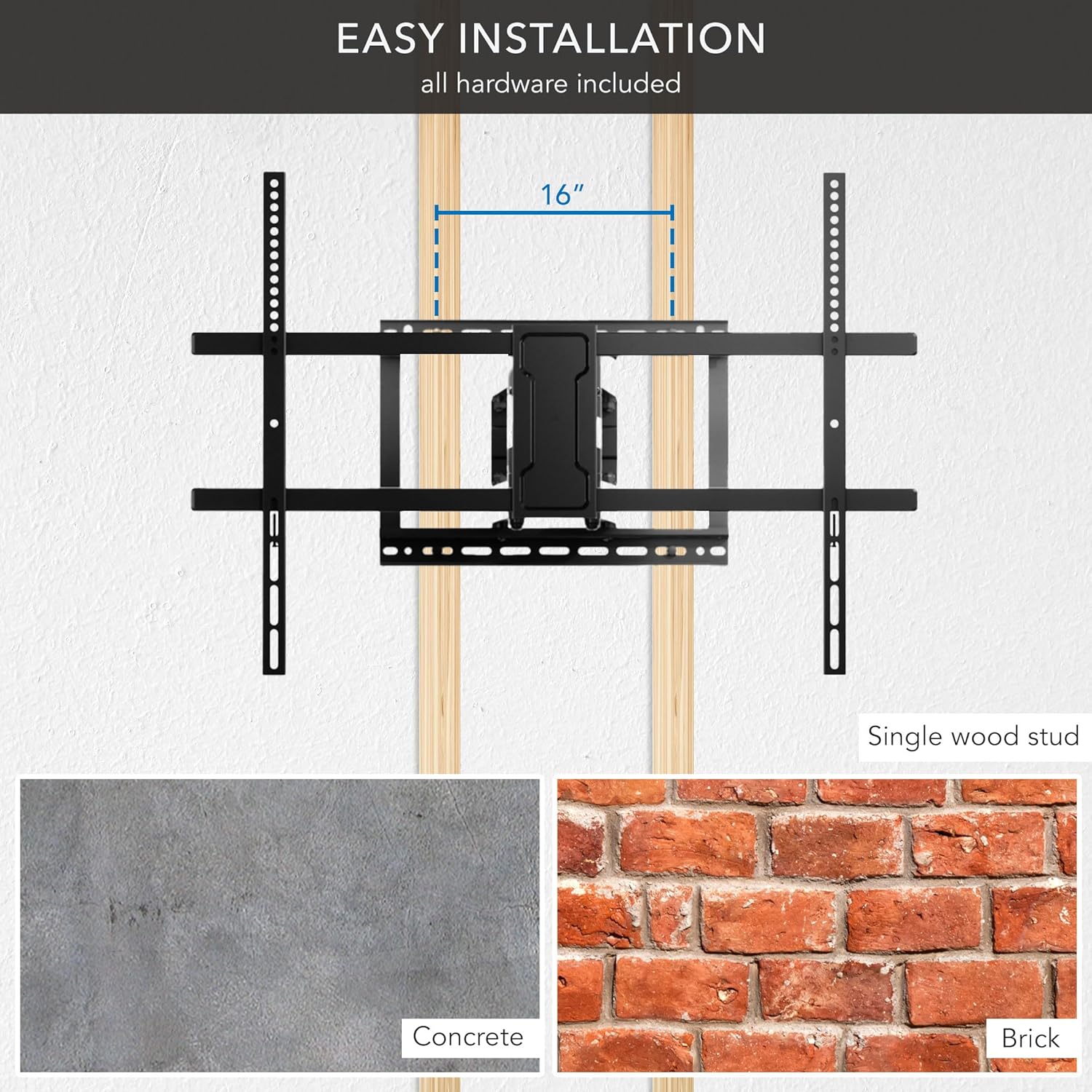 Mount-It! Long Arm Full Motion TV Wall Mount, Extra Long 42.5-Inch Extension, Heavy-Duty Dual Arm Articulating Mount for 43–100 Inch TVs, Swivel Tilt Corner Compatible, Max VESA 800x600, 132 lbs