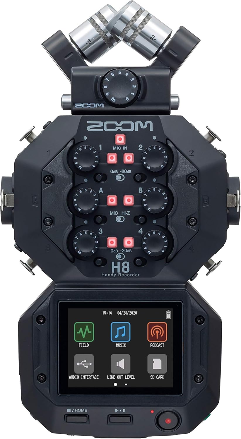 Zoom H8 12-Track Portable Recorder & BTA-1 Bluetooth Adapter, Designed for H3-VR, L-20, L-20R, AR-48, and F6