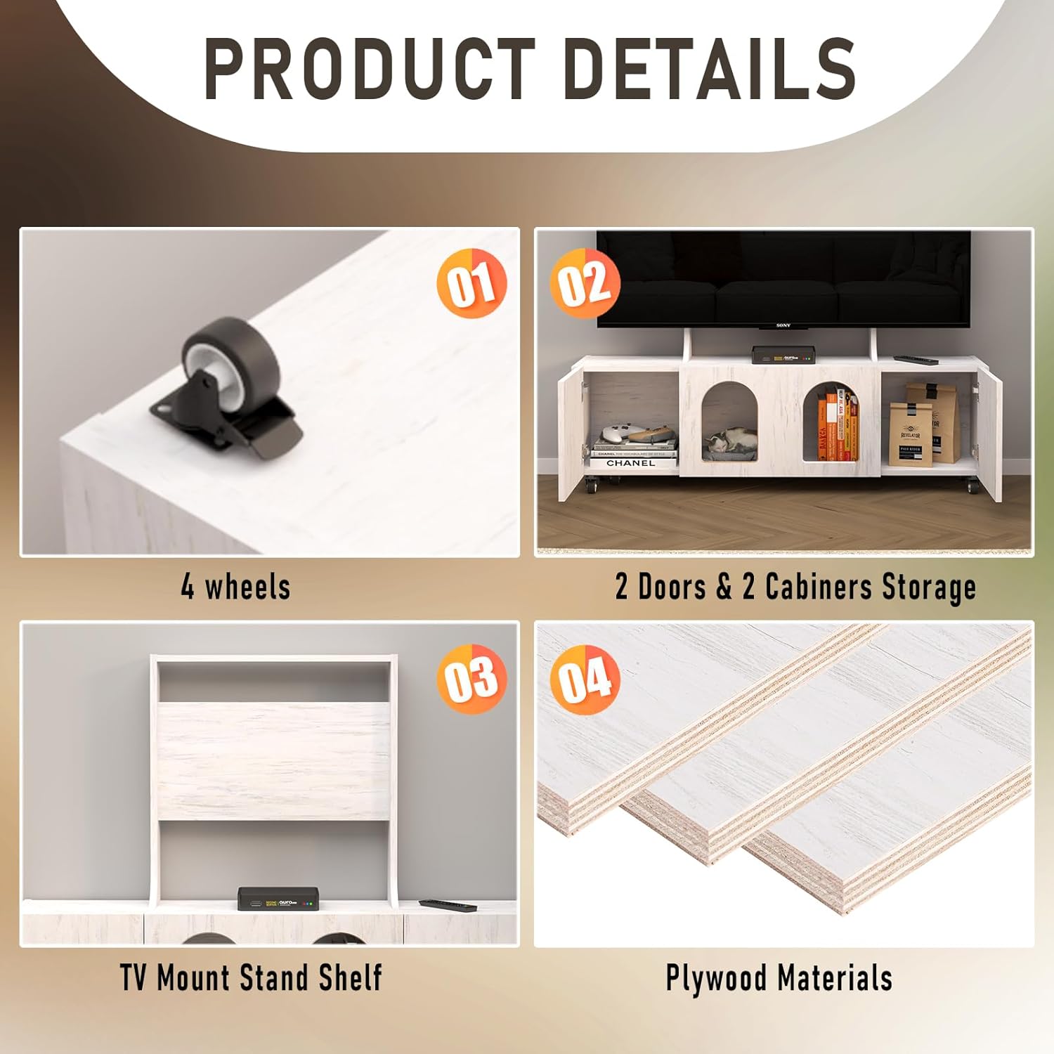 Pmnianhua Mobile Corner TV Stand on Wheels for 60