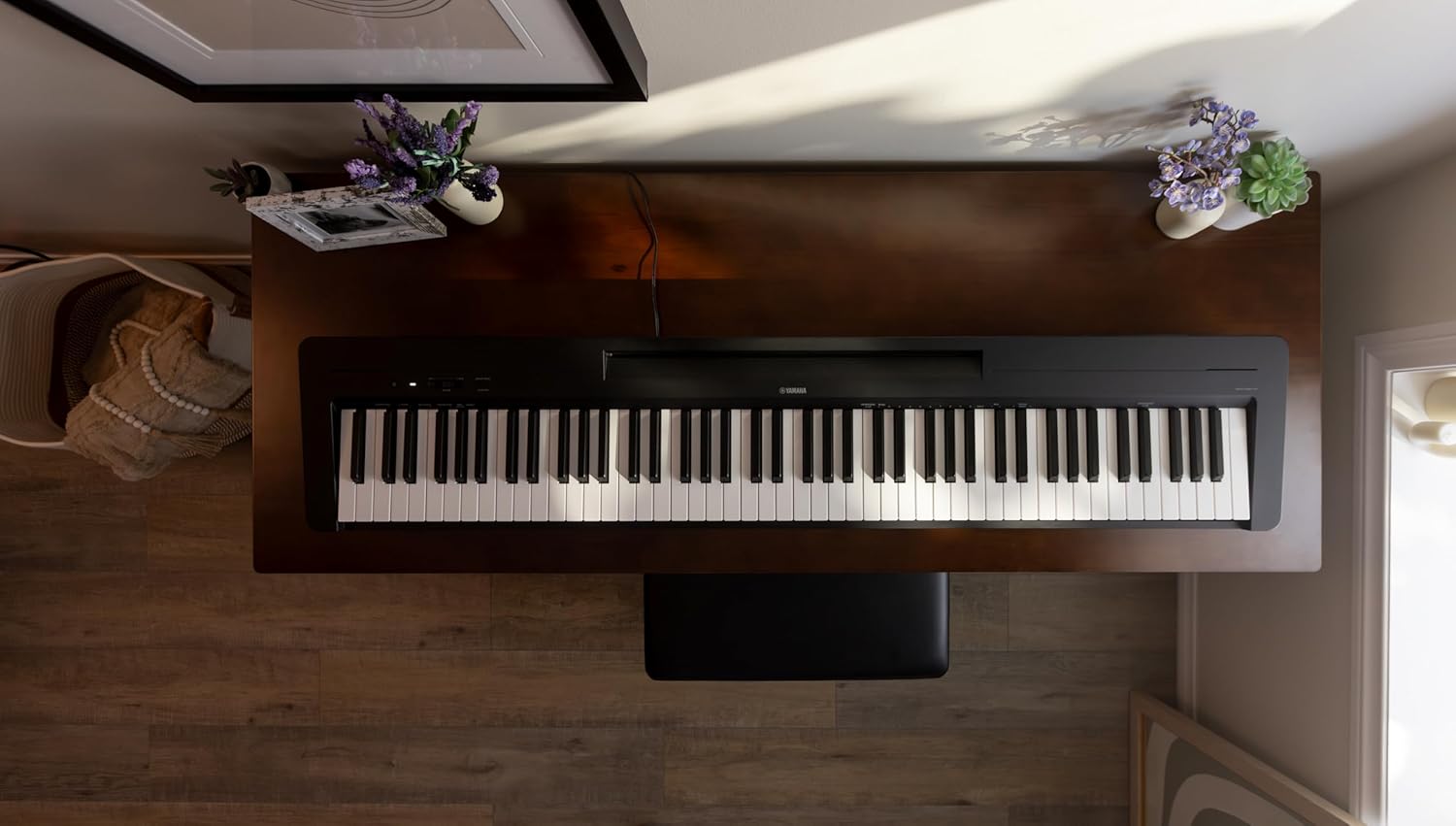 Yamaha Weighted Action 88-Key Digital Piano , Includes Power Adapter and Sustain Foot Switch