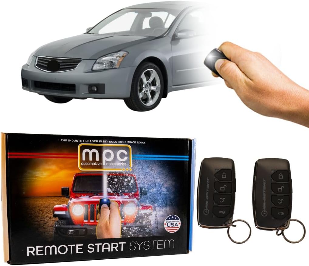 MPC 2-Way Remote Start Kit Compatible with 2004-2008 Nissan Maxima - with T-Harness - Firmware Preloaded - Includes (2) Extended Range 4-Button 2-Way Remotes