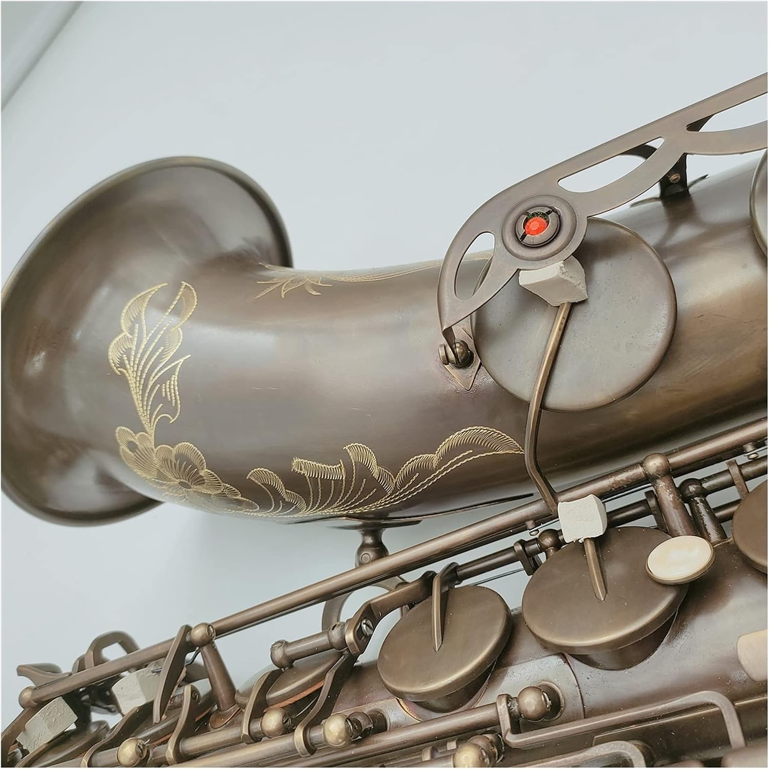 Tenor Saxophone Bb Tune Antique Copper Woodwind Instrument with Case Mouthpiece Student Saxophone (Color : Light Grey)