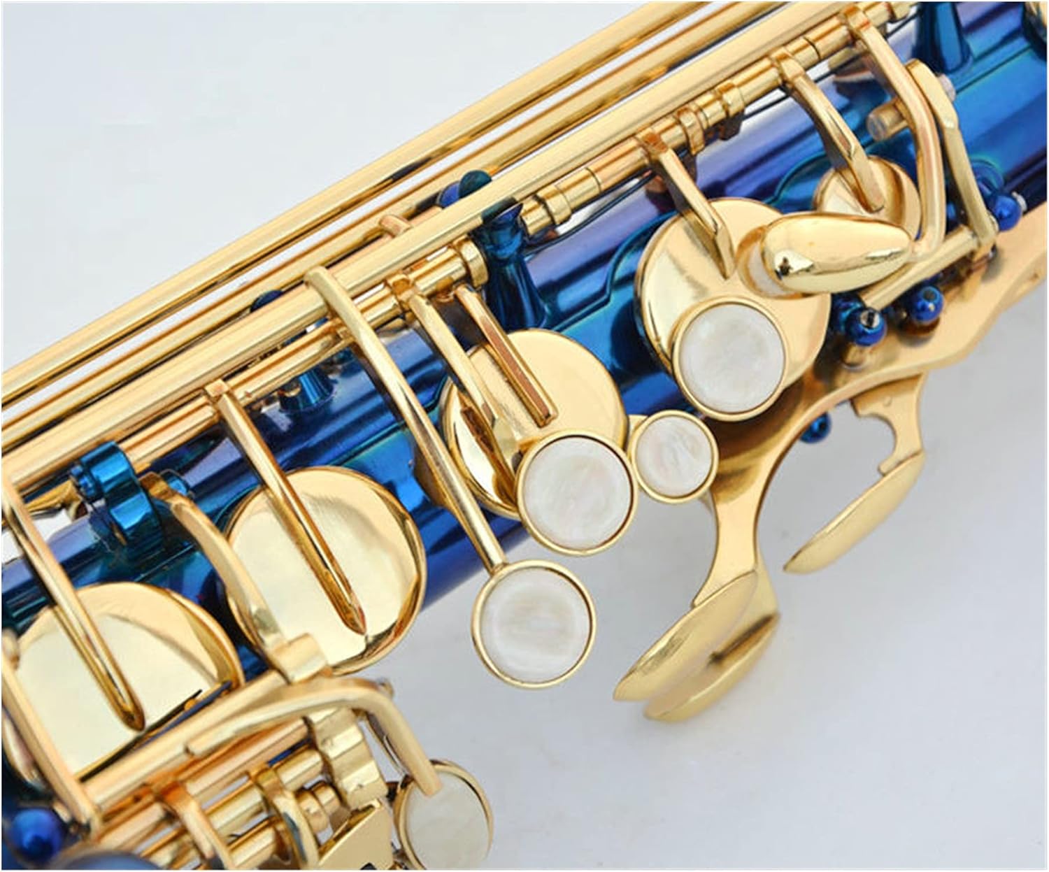 Saxophone Straight E Flat Alto Saxophone Sky Blue Gold Key Key Type Woodwind Instrument