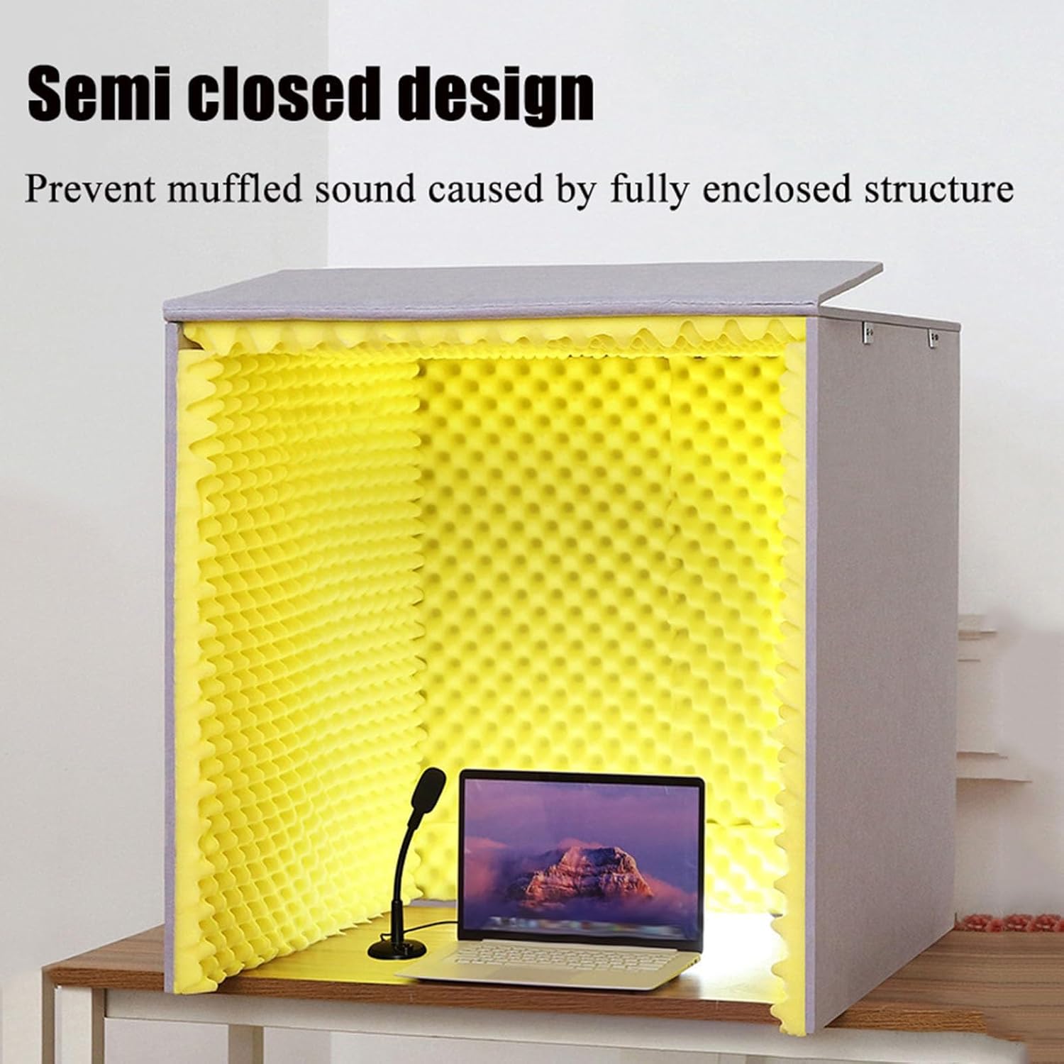 Desktop Soundproofing Enclosure, Homemade Recording Studio, Microphone Isolation Enclosure, Portable Isolation Room (Green)