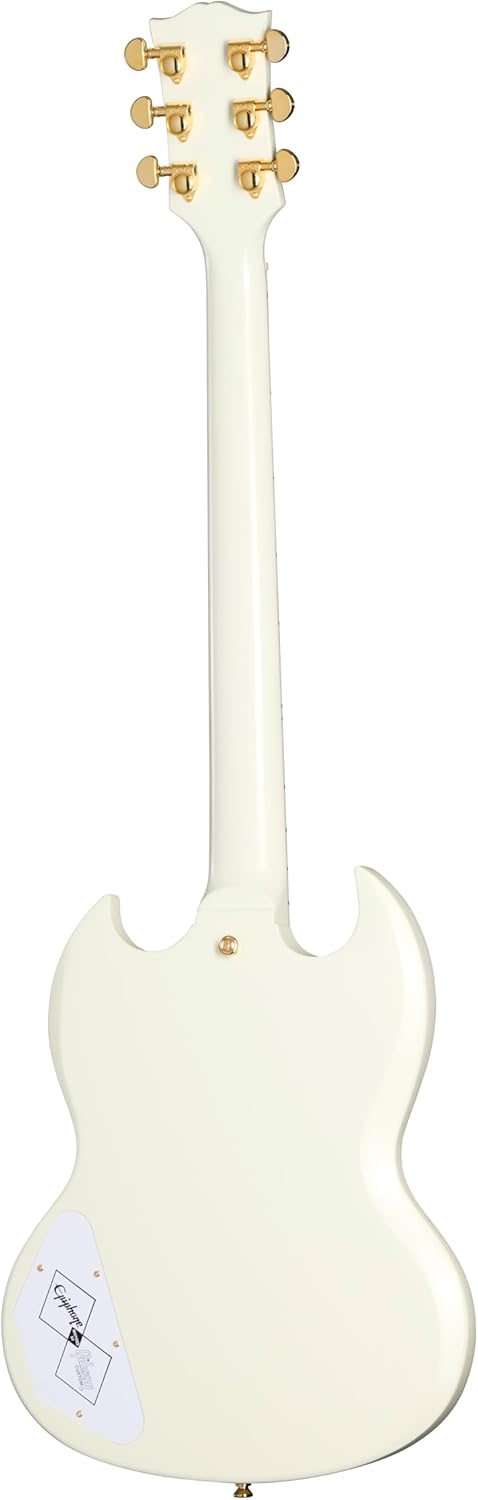 Epiphone Inspired by Gibson Custom 1963 Les Paul SG Maestro, Classic White with Hard Case