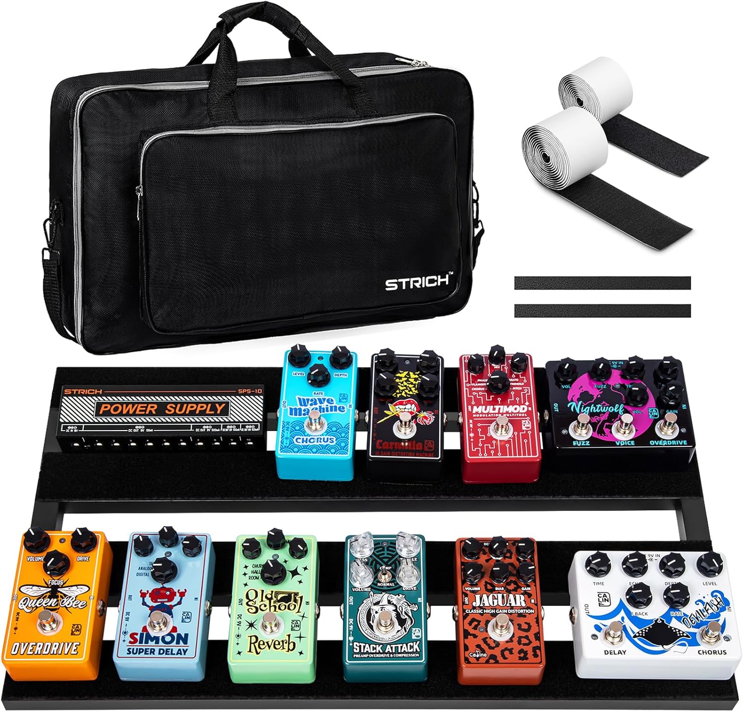 STRICH Guitar Pedal Board Aluminum Alloy 2.65lb Lightweight Effect Pedalboard 22'' x 12.5'' with Carry Bag, STANDARD 22 (Angled)