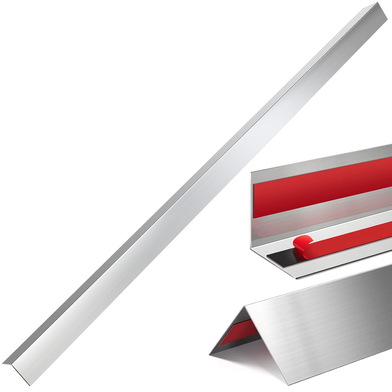 Therwen 10 Pieces Stainless Steel Corner Guards 48 Metal Wall Corner Protector Guard Protection (2 x 2 x 48 Inch)